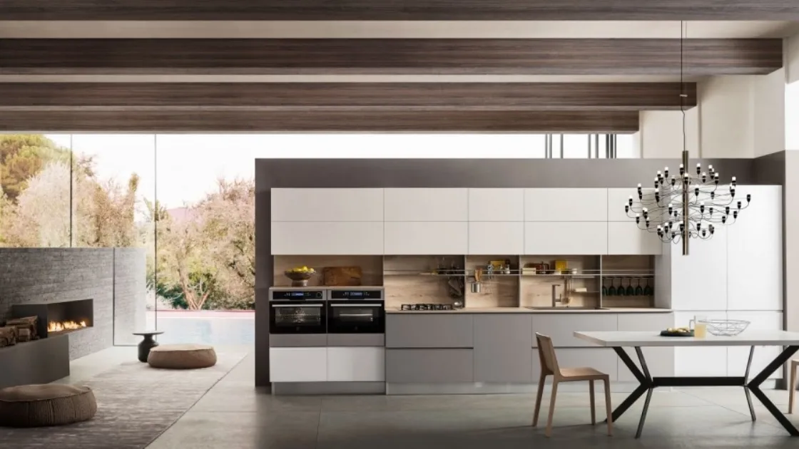 Cucina Moderna lineare in laccato opaco Sky 04 di Ar-Tre