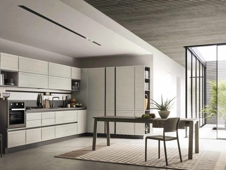 Cucina Moderna angolare in legno laccato Zoe 01 di Ar-Tre