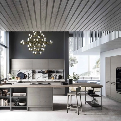 Cucina Moderna in legno laccato con penisola Zoe 02 di Ar-Tre