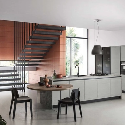 Cucina Moderna in legno laccato con isola Zoe 03 di Ar-Tre