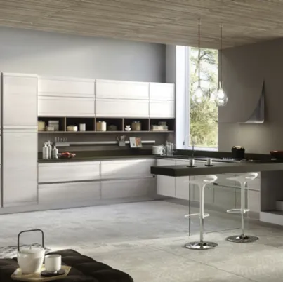 Cucina Moderna angolare con penisola Zoe Design 04 di Ar-Tre