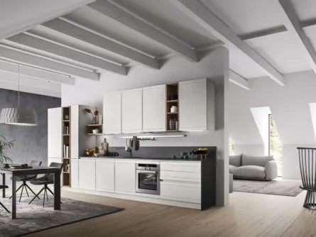 Cucina Moderna lineare in legno laccato Zoe Evolution 02 di Ar-Tre