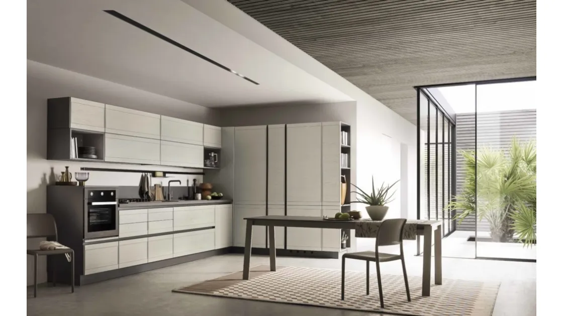 Cucina Moderna angolare in legno laccato Zoe Evolution 05 di Ar-Tre